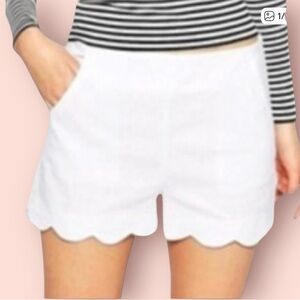 3/$10 Cynthia Rowley Shorts 4 Scalloped Hem Linen-Cotton Lined